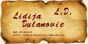 Lidija Dulanović vizit kartica